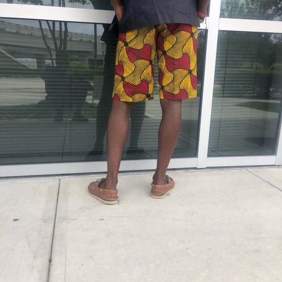 African Ankara print men Danshiki short pant - Picture 2 of 5